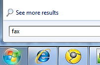 Windows Start Button, Search Box, Fax
